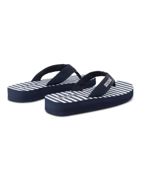 Regatta Catarina lightweight flip flops in navy white stripe - view 1