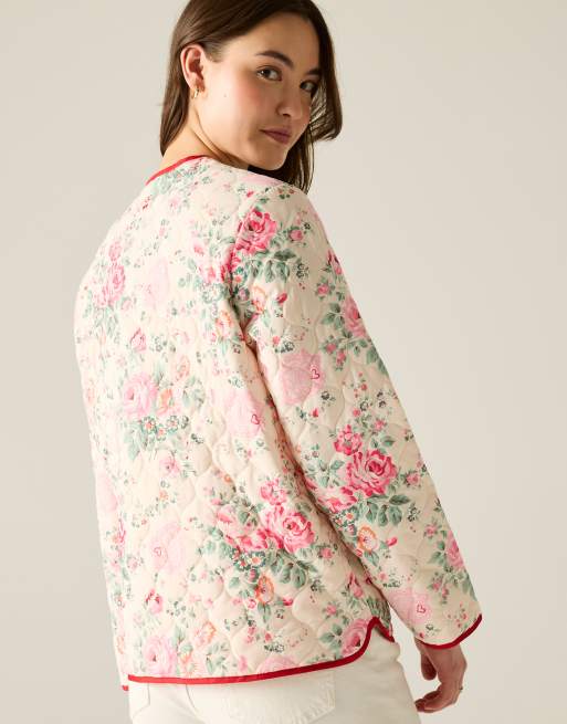Regatta Cath kidston lightweight quilted jacket in cream hackney rose, 4 of 4