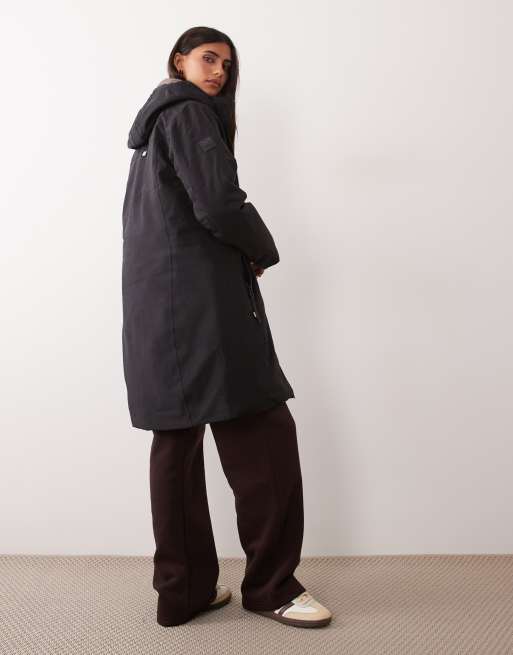 Regatta - Chaqueta impermeable acolchada con capucha en negro mocha, 4 de 4