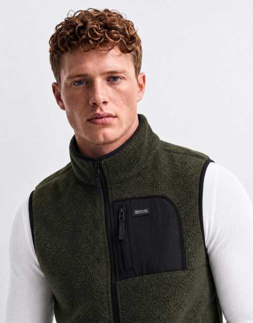 Regatta Cosy frankie borg bodywarmer in dark khaki black, 8 of 10