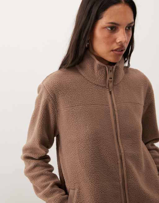 Regatta Cosy frankie borg full zip fleece in mocha, 3 of 4
