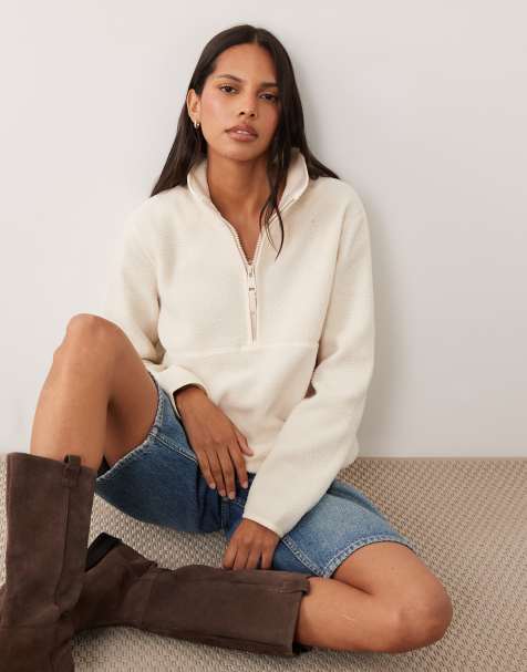 Regatta Cosy frankie borg half zip fleece in light vanilla - view 1