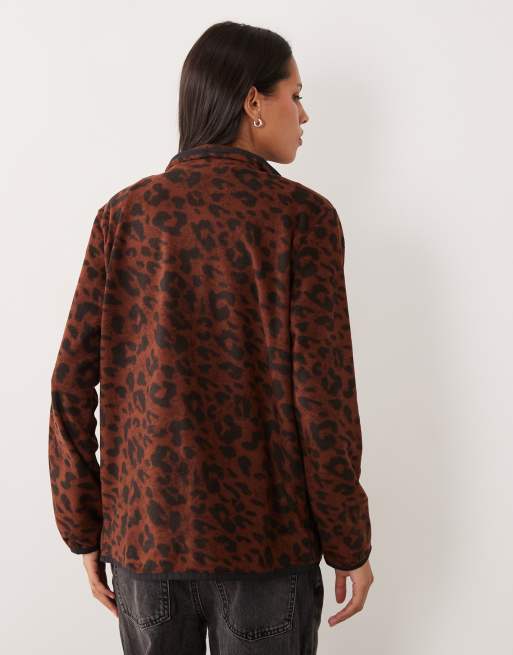 Regatta Cosy Frankie fleece met rits in donker luipaardprint, 4 van 4