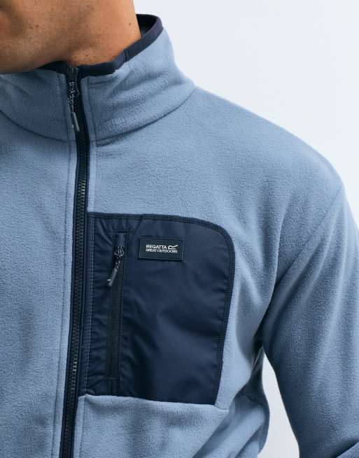 Regatta - forro polar con cremallera completa en gris mirage navy, 4 de 5