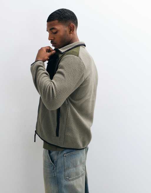 Regatta Frankie borg colour block cosy fleece in smokey olive dark khaki, 5 of 5
