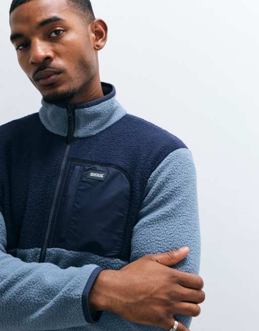 Regatta Frankie Borg Colour Block kuscheliges Fleece in Grey Mirage Navy, 3 von 5