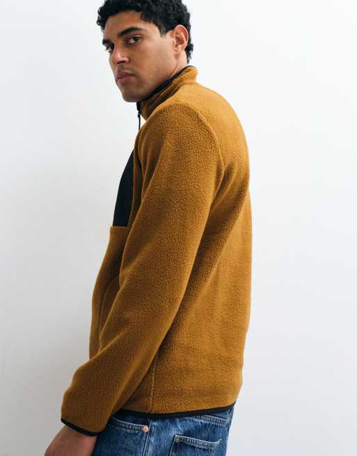 Regatta Frankie Borg-Fleece mit halbem Reißverschluss in Hellbraun und Schwarz, 5 von 10