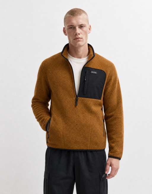 Regatta Frankie Borg-Fleece mit halbem Reißverschluss in Hellbraun und Schwarz, 6 von 10