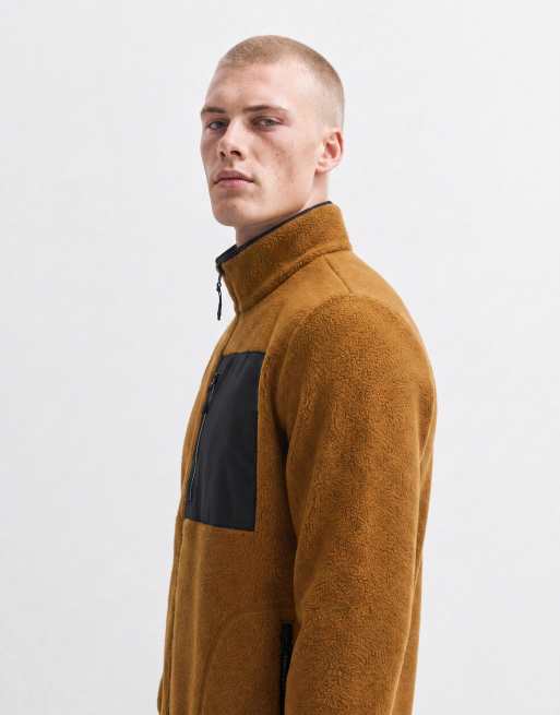 Regatta Frankie Borg-Fleece mit halbem Reißverschluss in Hellbraun und Schwarz, 8 von 10