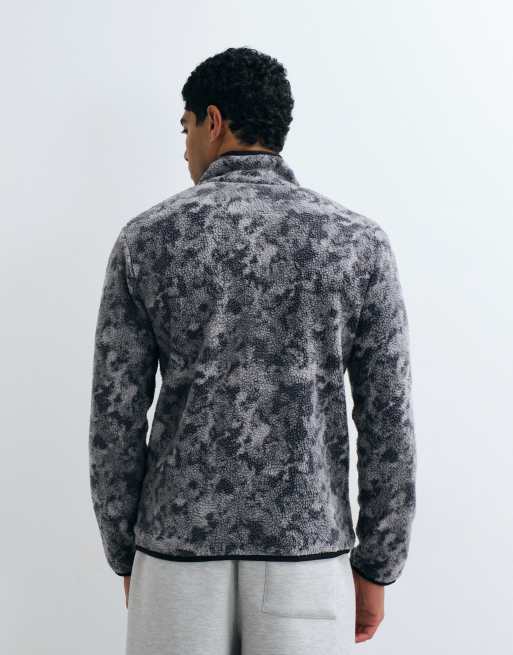 Regatta Frankie borg half zip lightweight fleece in misty grey winter camo, 4 of 10