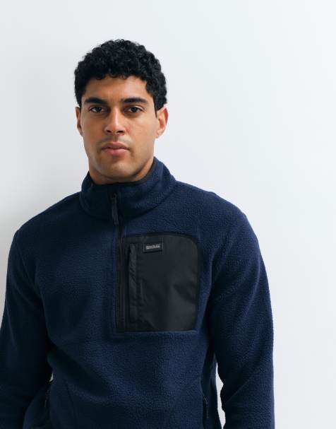 Regatta Frankie borg half zip lightweight fleece in navy black - view 1