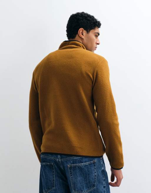 Regatta Frankie borg half zip lightweight fleece in rich tan black, 4 of 10
