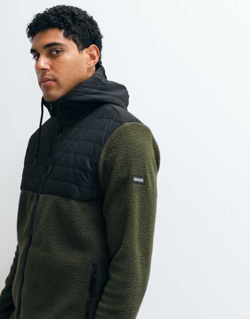 Regatta Frankie borg hybrid insulated fleece in dark khaki black, 4 of 5