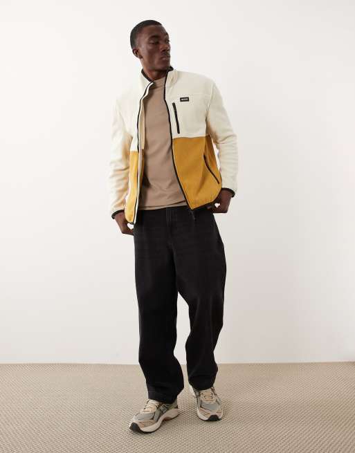 Regatta Frankie colour block full zip fleece in white stone wood brown, 2 of 5