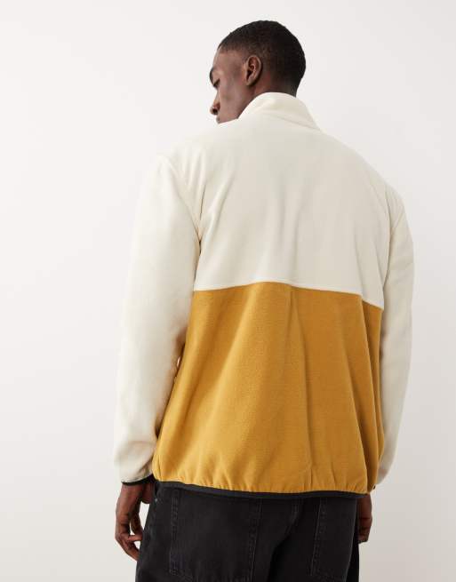Regatta Frankie colour block full zip fleece in white stone wood brown, 3 of 5