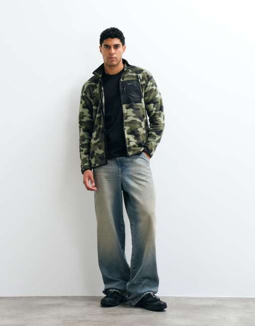 Regatta Frankie Fleece mit durchgehendem Reißverschluss und Camouflage-Print in Olive Night, 3 von 5