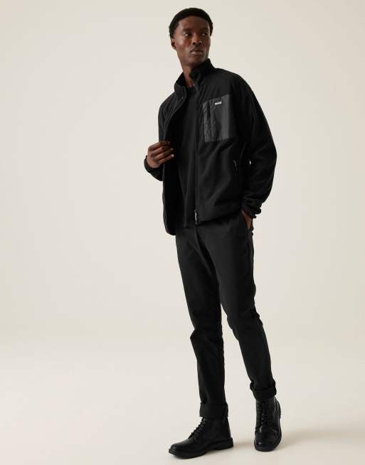 Regatta – Frankie – Fleecejacke für Herren in Schwarz mit Reißverschluss, 3 von 4