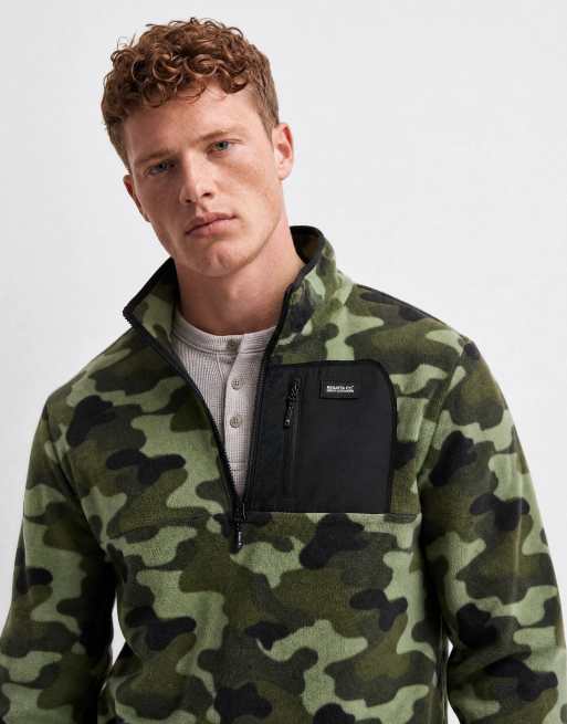 Regatta Frankie half zip fleece in olive night camo print, 10 of 10