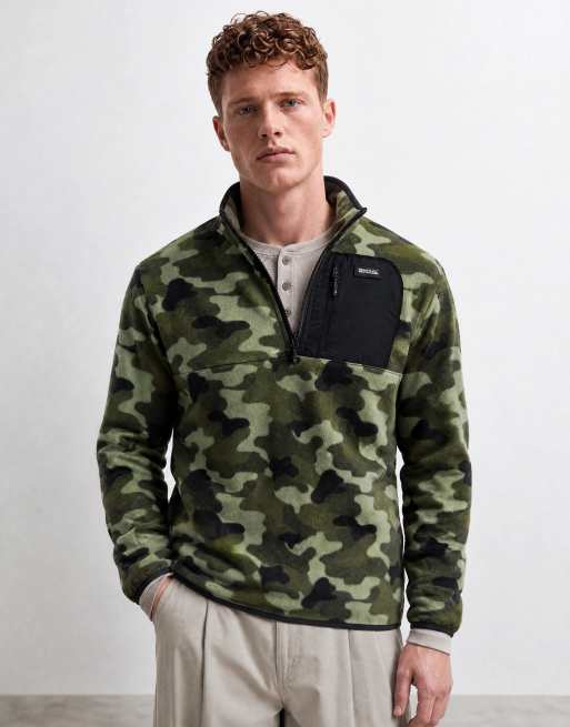 Regatta Frankie half zip fleece in olive night camo print, 9 of 10