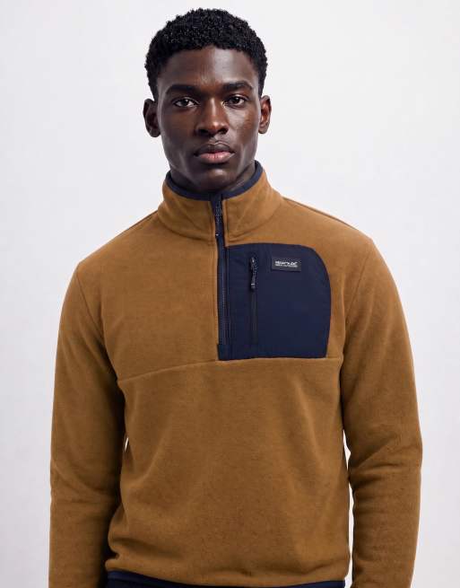 Regatta Frankie half zip fleece in rich tan navy, 10 of 10