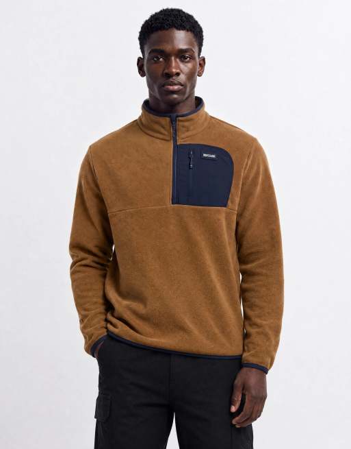 Regatta Frankie half zip fleece in rich tan navy, 6 of 10