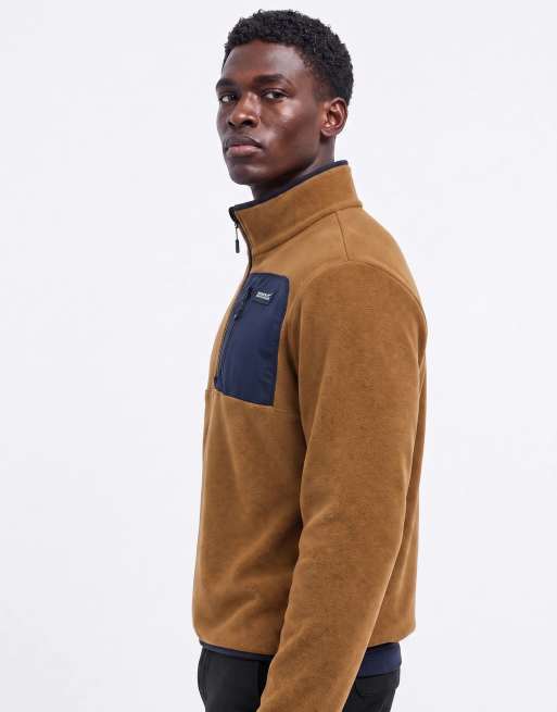 Regatta Frankie half zip fleece in rich tan navy, 9 of 10