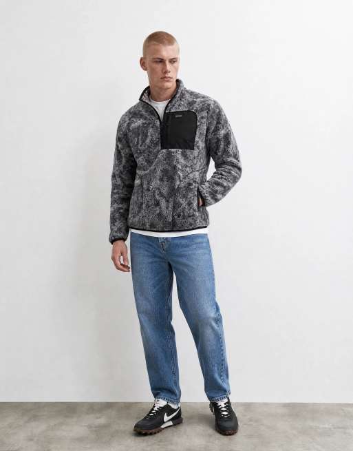 Regatta Frankie pile borg con mezza zip leggero in mimetico grigio nebbia, 9 di 10
