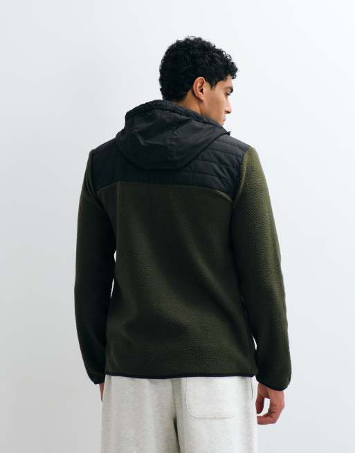 Regatta Frankie pile borg ibrido isolante in dark khaki nero, 3 di 5
