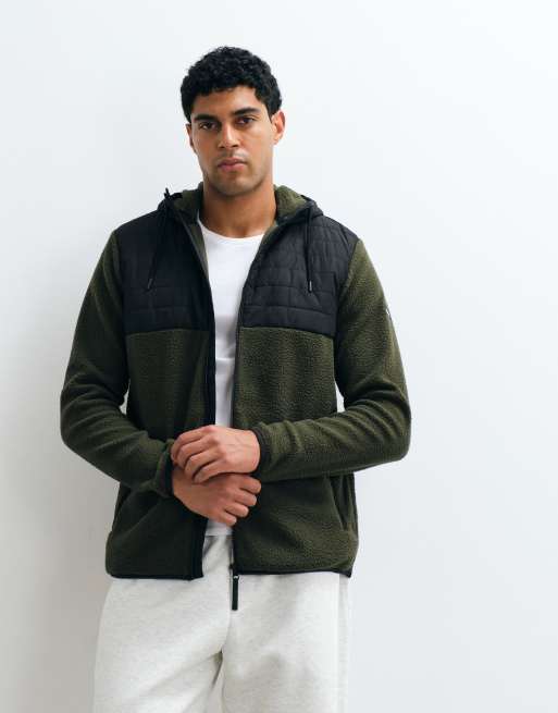 Regatta Frankie pile borg ibrido isolante in dark khaki nero, 5 di 5