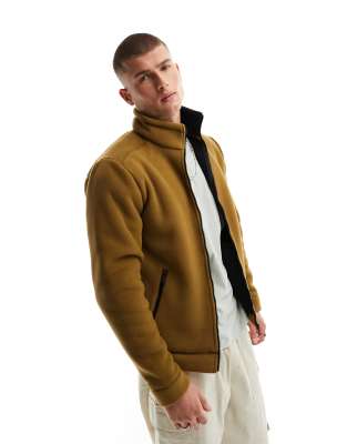 Regatta garrian II sherpa-lined full zip fleece in mustard-Black