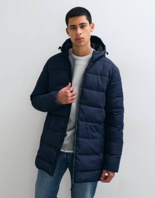 Regatta Herren Marineblau Gesteppte Jacke Mit Kapuze In - Bild 4