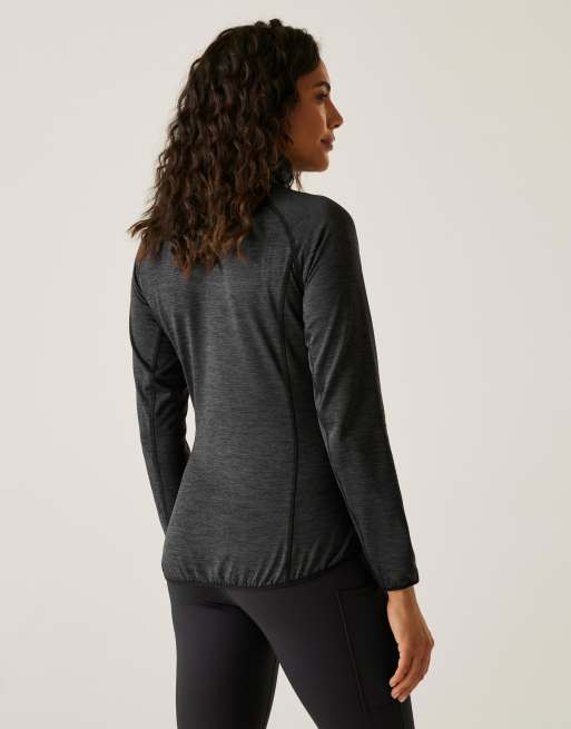 Regatta - Harpten - Top midlayer ad asciugatura rapida nero con zip, 4 di 4