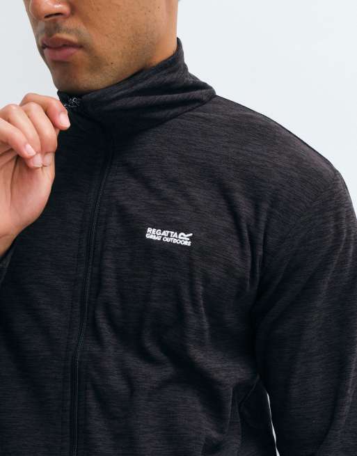 Regatta Harrow full zip fleece in black marl, 2 of 10