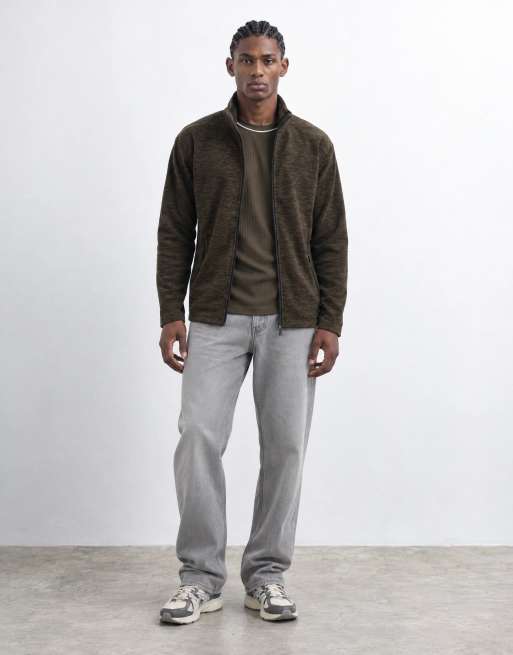 Regatta Harrow full zip fleece in dark khaki marl, 9 of 9