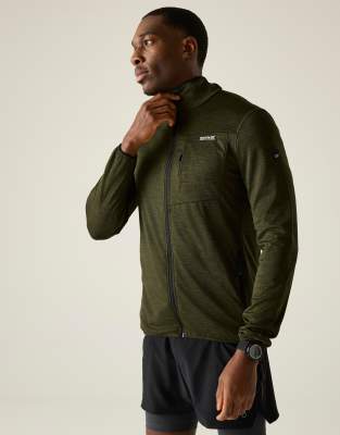 Hillden - Leichtes, elastisches Midlayer in dunklem Khaki-Grün Grün XXXL