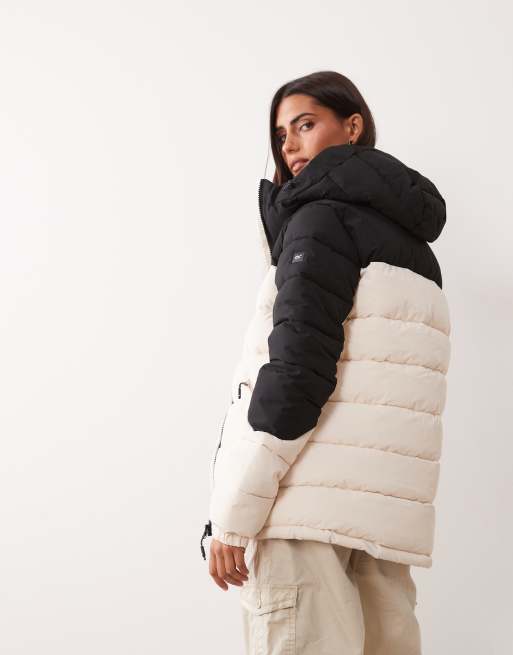 Regatta Hooded aldthorn padded jacket in light vanilla black, 4 of 4