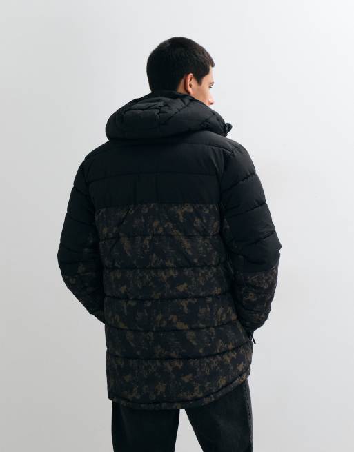 Regatta Hooded aldthorn quilted jacket in textured print black, 2 of 5