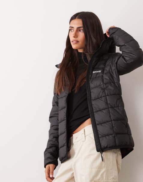 Regatta Hooded asper padded jacket in black fig - view 1