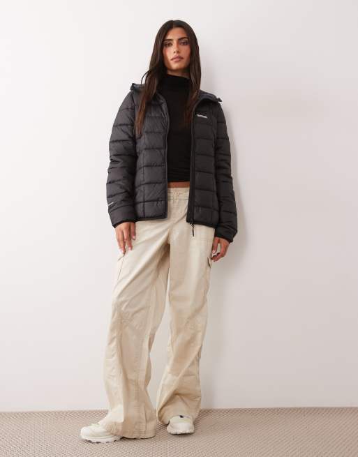 Regatta Hooded asper padded jacket in black fig, 2 of 4