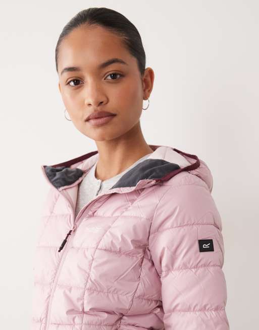 Regatta Hooded asper padded jacket in powder lilac, 3 of 4