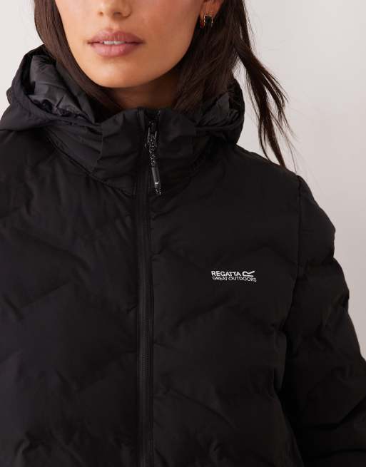 Regatta Hooded deyla quilted jacket in black, 3 of 4