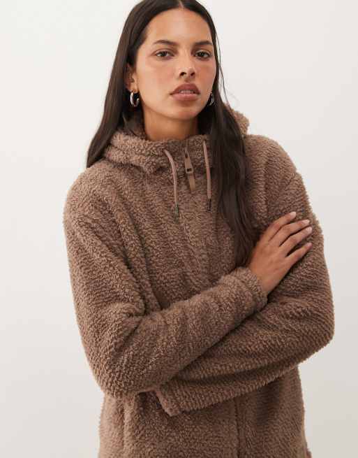 Regatta Hooded evelina fleece in mocha, 3 of 4