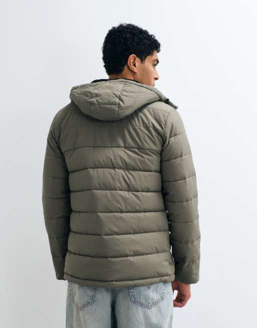 Regatta Hooded frankie padded quilted jacket in smokey olive black, 4 of 5