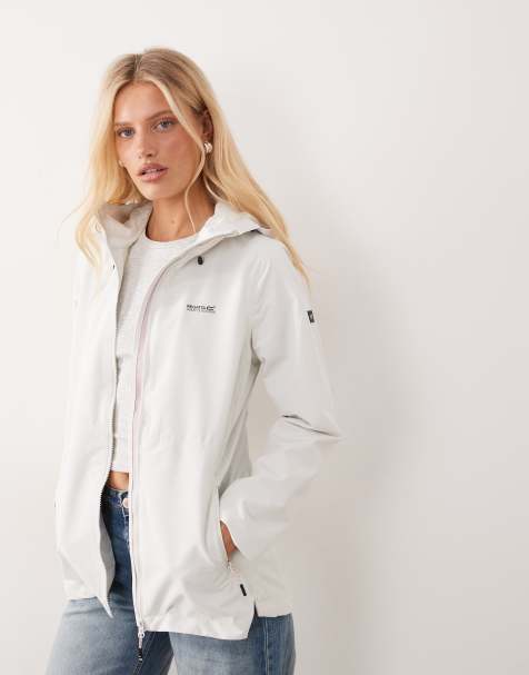 Regatta Hooded hamara iv waterproof shell jacket in barely white