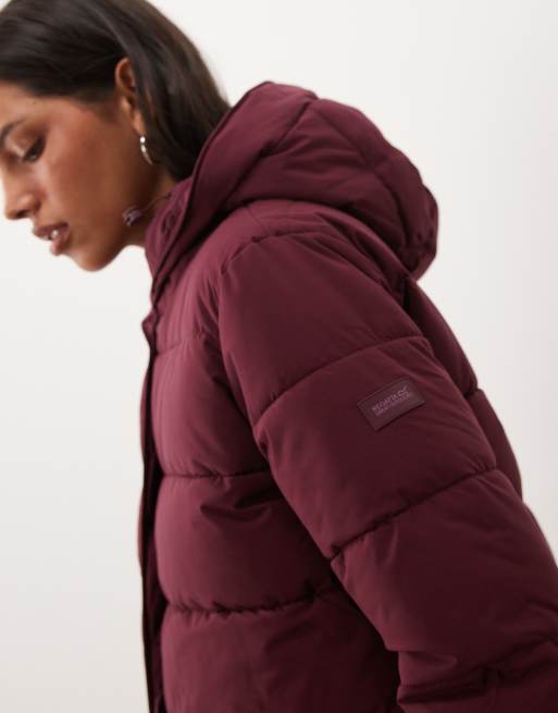 Regatta Hooded nehiala quilted jacket in fig, 4 of 4