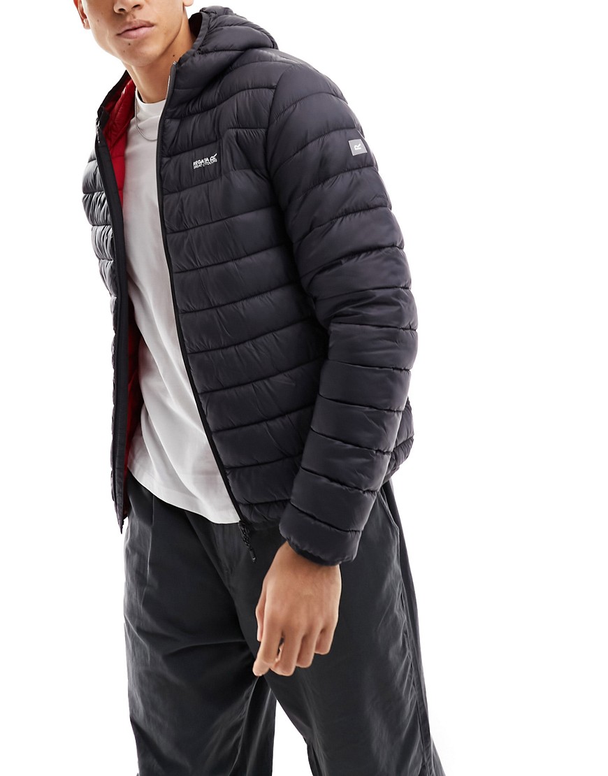 Regatta hooded Quilted Jacket in Ash-Grey