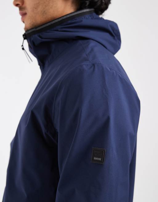 Regatta Hooded rehan waterproof shell jacket in navy, 4 of 5