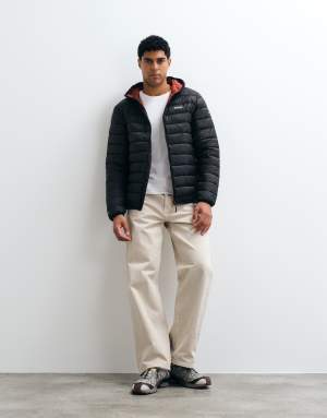 Regatta Insulated hooded marizion quilted jacket in black burnt henna