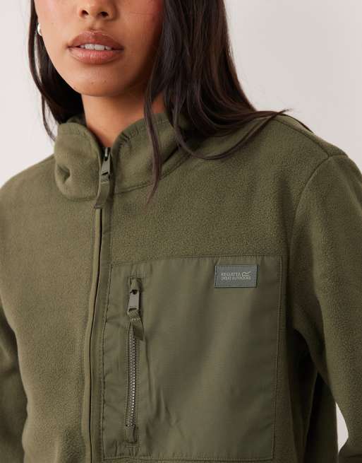 Regatta kuscheliger Frankie Fleece mit durchgehendem Reißverschluss in Dunkelkhaki, 2 von 4