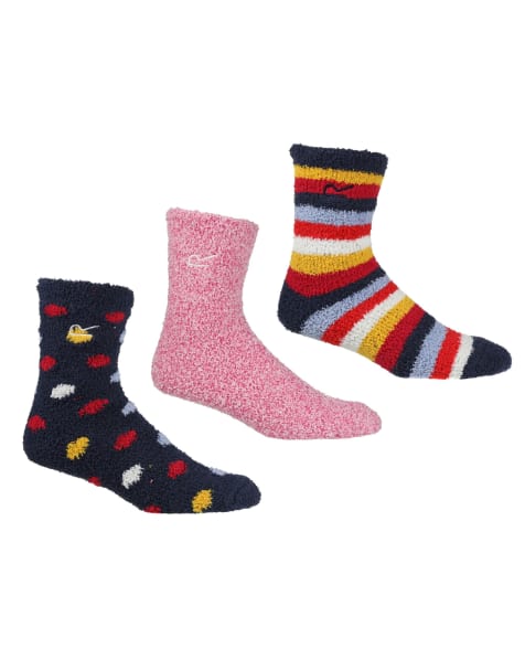 Regatta Ladies 3 pack cosy sock in blue - view 1